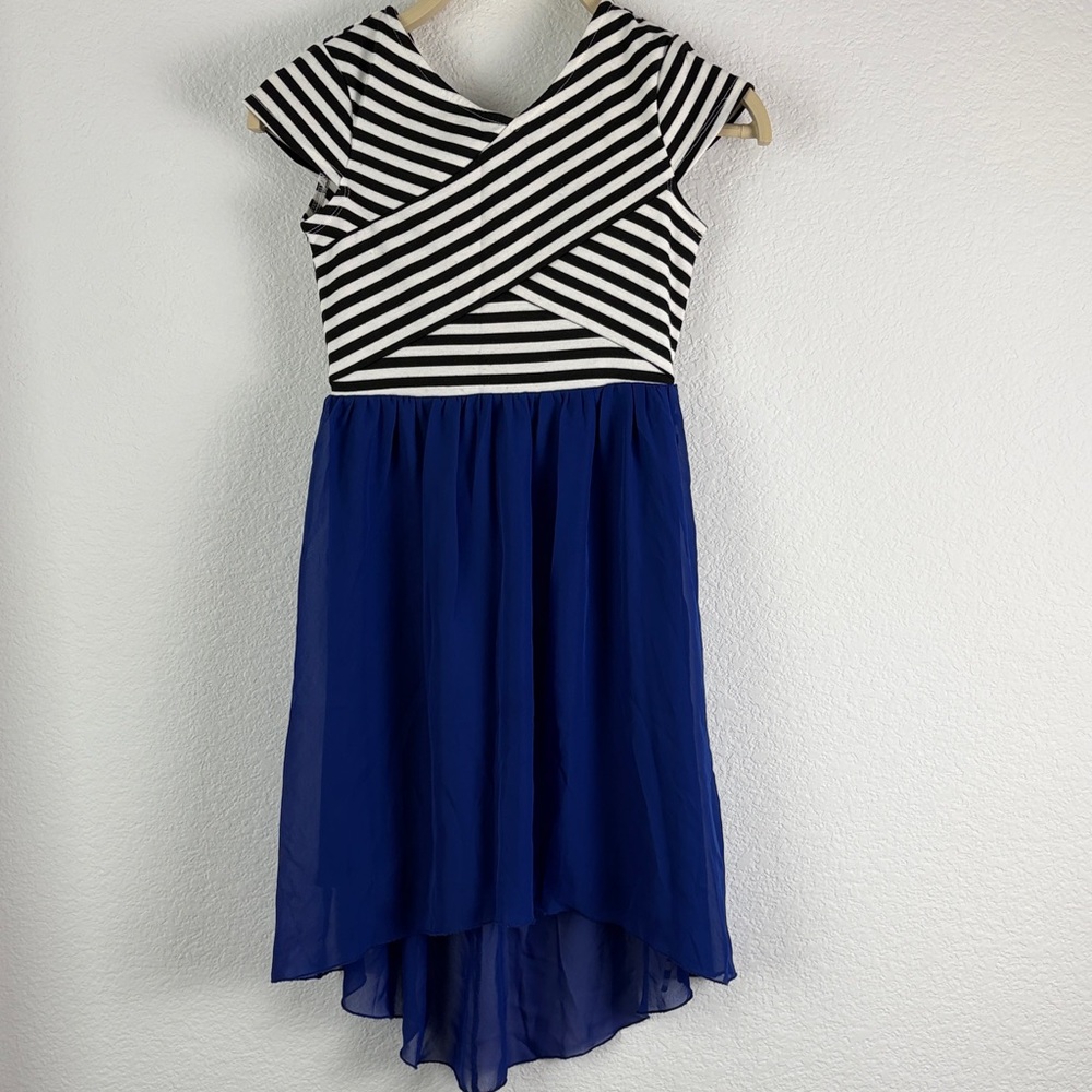 Speechless Navy and Black Striped Casual Dress